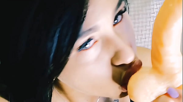 Image blowjob on a thick cock that didn't fit in my mouth