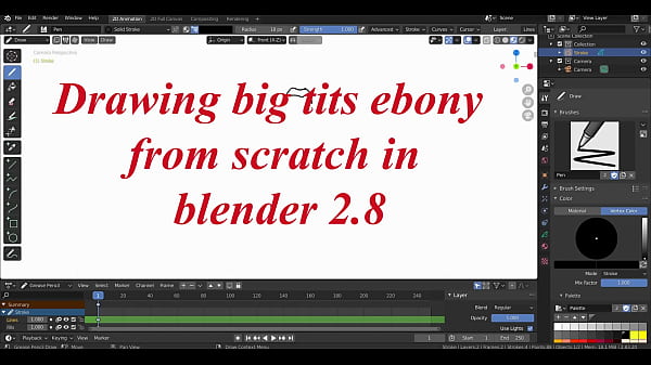 Image Drawing big tits ebony in blender