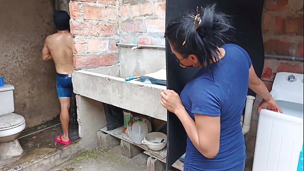 Image I finally got to suck my neighbor's cock while he was showering in the neighborhood bathroom! Slum porn