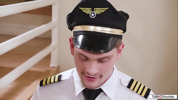 Image Pilot takes his tgirl flight attendant home to anal fuck her