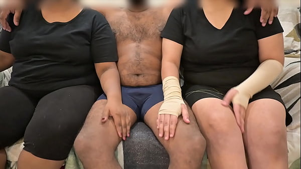 Image Threesome handjob with wife and friend