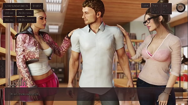 Image Threesome with Two Hot Collage Girl in Public Library - Living With Temptation