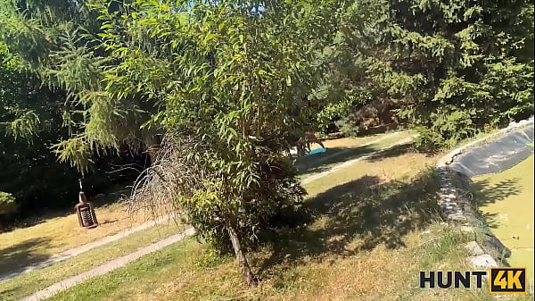 Image HUNT4K. Hunter talked a young lady into blowjob outdoors, she cheated on her husband immediately