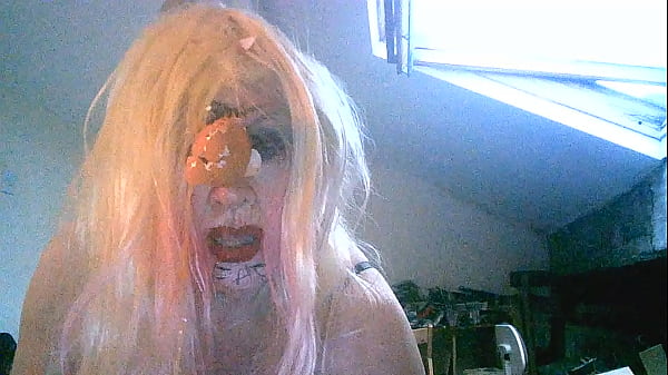Image Sarah Shitcunt's messy degradation, she wanks, fucks herself, smashes eggs and cream pies in her face