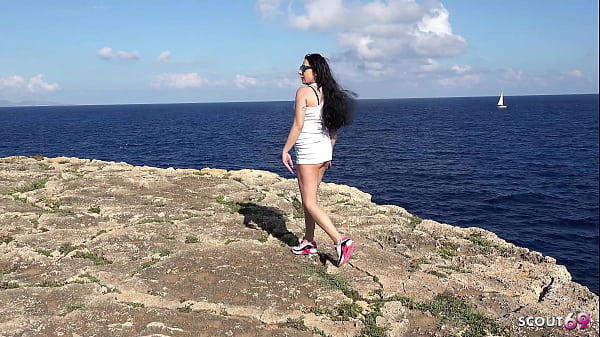 Image Curvy black hair big natural Saggy Tits Girl Pick Up and talk to risky Public Beach Fuck by old German Stranger