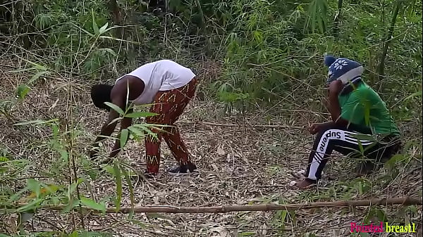 Image Ebony fuck Queen turns morning exercise with her village trainer into bush banging. Making him cum multiple times