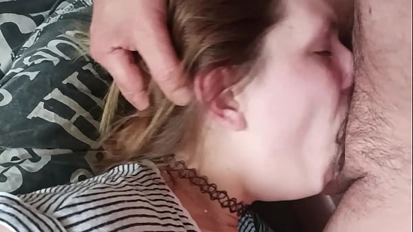 Image Real Amateur Homemade Bedside Blowjob: Cum Face & Swallow