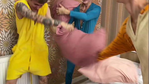 Image the guys were playing and the game turned into fucking, two guys fucked a cute twink and came