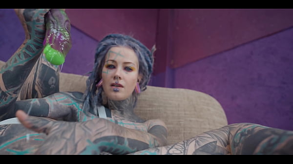 Image Double ANAL penetration for heavily tattooed Anuskatzz - sloppy bj, ATM and big anal gapes