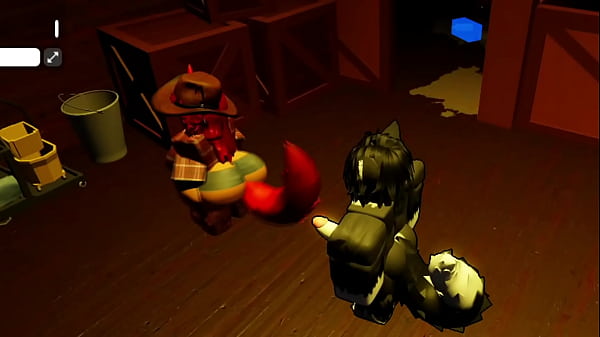 Image Hot cowgirl gets fucked while she tries to milk her big dicked wolf