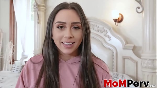 Image Brunette stepmom Lily Hall rides her stepson after sloppy BJ