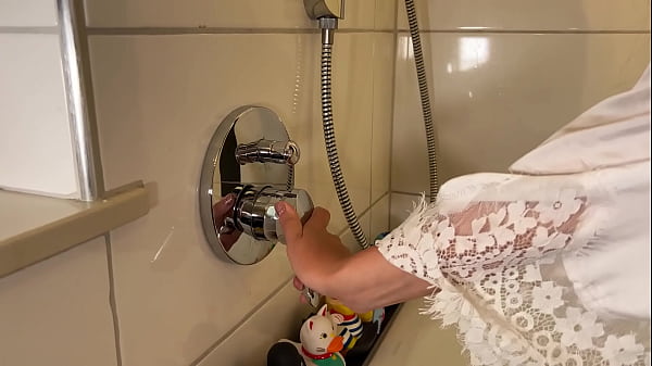 Image Stepmom caught stepson jerking off in her bathroom