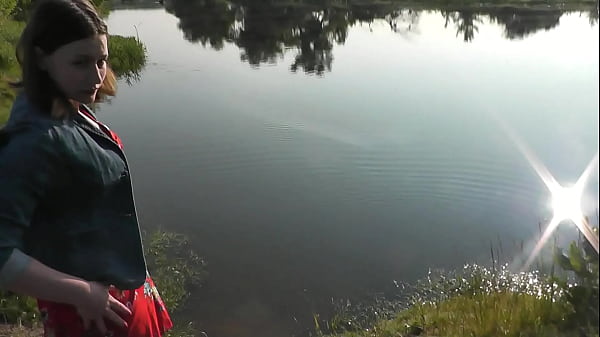 Image Beautiful sweet cute brunette girl Assol outside In nature without panties in short dress. Wild beach. Ass. Hairy pussy. Doggystyle. Short skirt. Teenager. Teen. Virgin. Student. No panties In public