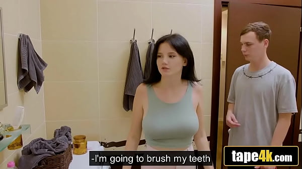 Image Bathroom Feud Ends With Busty Russian Stepsister Down on Her Knees