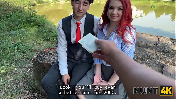 Image HUNT4K. Slutty redhead Miss Olivia used her natural tits and perfect body to seduce a producer in public