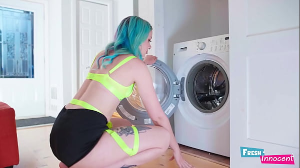 Image Fresh & Innocent - A Petite Babe is NAiled in the Ass While Stuck in the Washing Machine