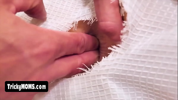 Image Stepma showering with a glory hole on the curtain I just cant resit this taboo fuck opportunity