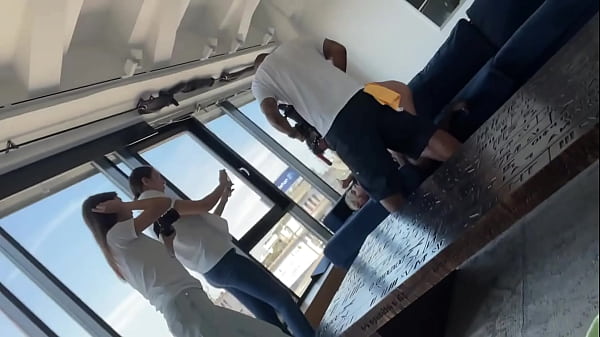 Image Crazy Public Threesome and Backstage Blowjob