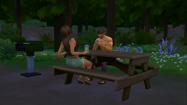 Image Hunky Sims 4 - Hot muscle stud fucks horny slut outdoor in the summer forest (sweaty & cum)