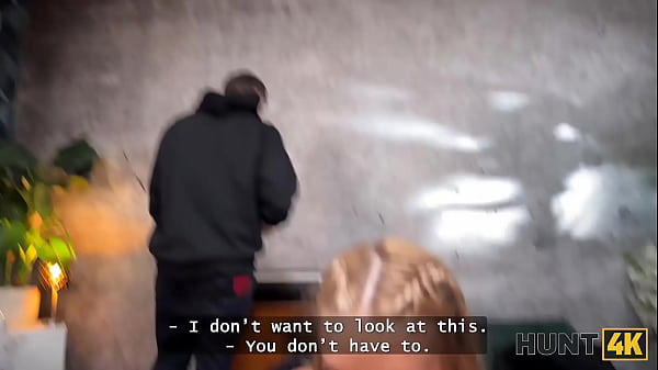 Image HUNT4K. Sexy blonde doesn&rsquo_t mind to have sex with benefits in front of her boyfriend