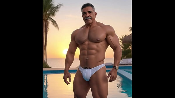 Image Erotic muscle men in the shower, beach & pool