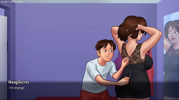 Image Summertime Saga By DarkCookie - Hot Stepmom Debbie in Seductive Sexy Dress Begs Him to Kiss Her