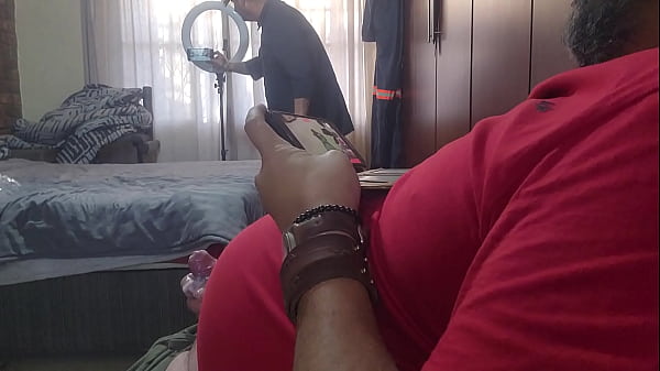 Image Cuckold wife dripping strangers creampie on husbands cock while he jerks off