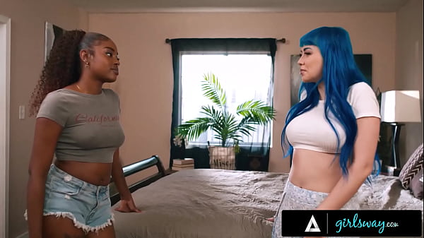 Image GIRLSWAY - Naughty Destiny Mira Teaches Her Curious New Roommate Jewelz Blu How To Squirt
