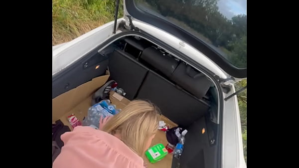 Image Step mom young: He feels the need to fuck her and parks the car on the side of the road and fucks her in public