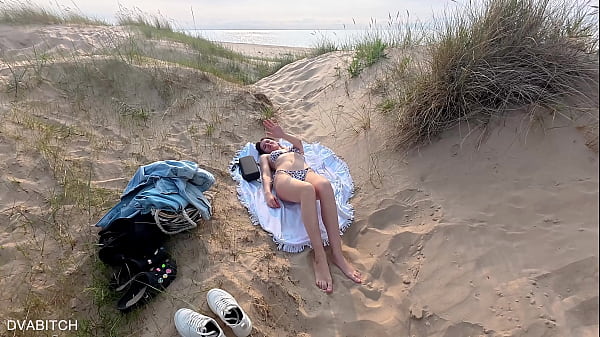 Image Sucking off my best friend at the public beach and taking cumshot on my pretty face