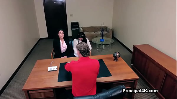Image Threeway with the busty vice principal and Latina secretary