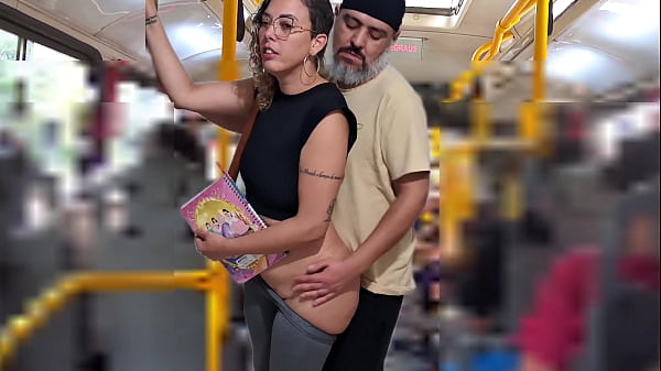 Image Slutty Student Gets Cumshot in Public on the Bus