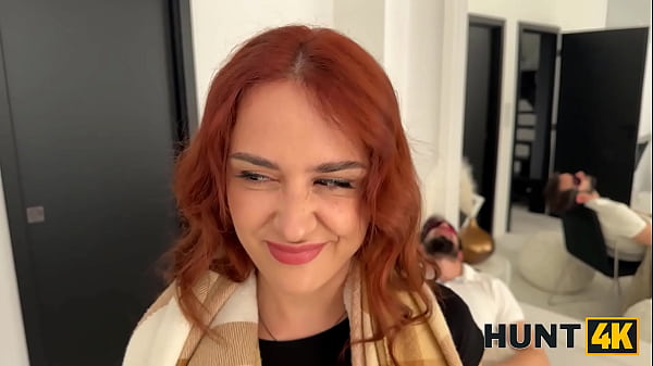 Image HUNT4K. Poor redhead slut with nice curves and pussy is fucking for scientific progress