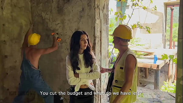 Image Three workers persuade a fragile inspector to fuck. Katty West service DisDiger, Falcon Al and Kit Belove