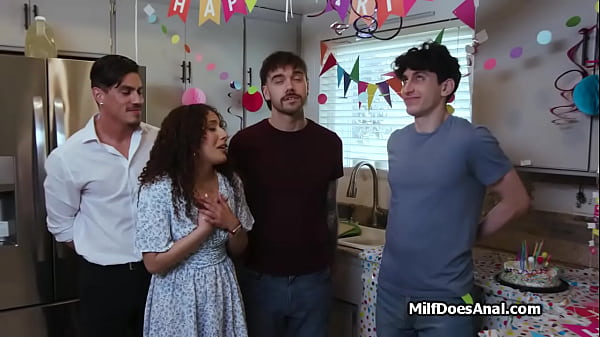 Image Anal gang bang for slutty Latina milfs bday