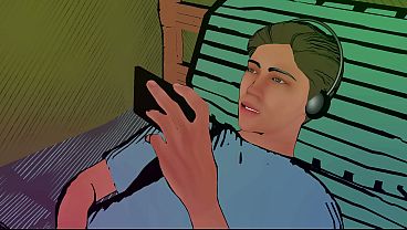 Image Step-son caught step-mother masturbating in the bathroom - animated