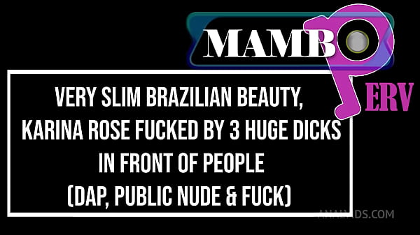 Image Daped-In-Public #8: Very slim Brazilian beauty, Karina ROSE fucked by 3 monster cocks in front of people (DAP, PUBLIC SEX ...