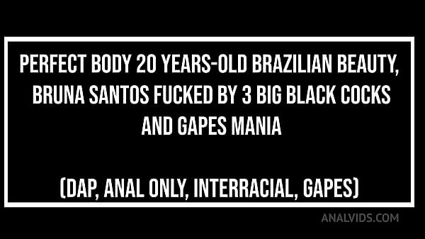Image Perfect body 20 years-old Brazilian beauty,Bruna Santos fucked by 3 Big black cocks & gapes mania (dap, Anal only, in ...