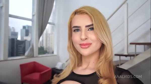 Image 22y Brazilian blonde with big breasts, Lola Morango fucked by 3 huge cocks ( DAP, Anal, Anal only, blonde, IR, monster co ...