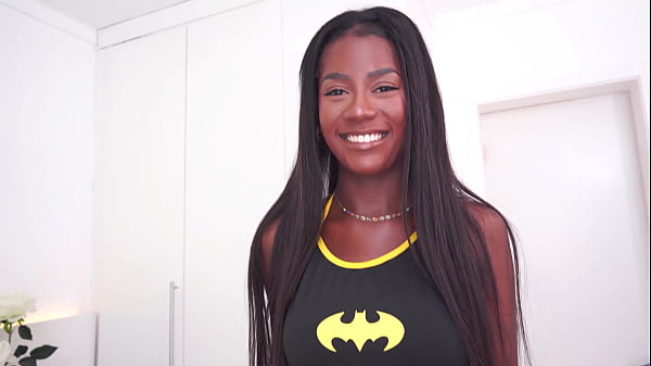 Image 20 years Brazilian tall ebony beauty with perfect breasts, Jenny Pretinha gets fucked 2 white cocks (DAP, Anal, farting, monster cock, IR - WM/BW) OB521