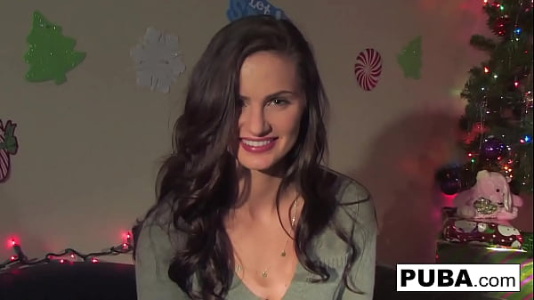Image Lily tells us her horny Christmas wishes before satisfying herself in both holes