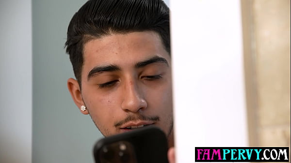 Image Big booty latina teen stepsister Beca Barbie catching her spying stepbro