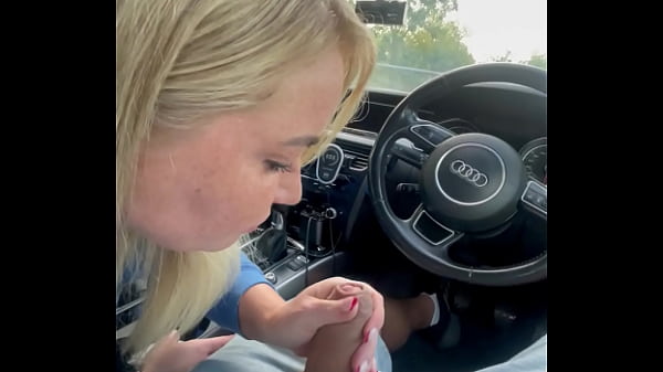 Image Step mom young make the best blowjob in public/car