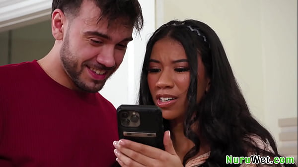 Image Ameena Green, Nade Nasty: Sexy teen black masseuse prepare her client for a nice wet nuru experience