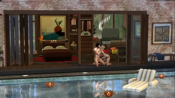 Image Hunky Sims 4 - Hot honeymoon with an extremely horny couple fucking all day around the place (cumshot included)