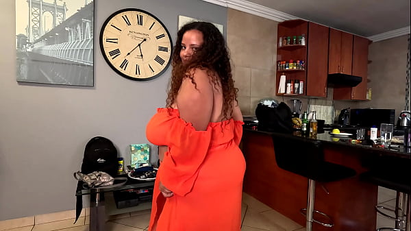 Image Mixed race BBW in sheer outfit dances while showing her ass and pussy