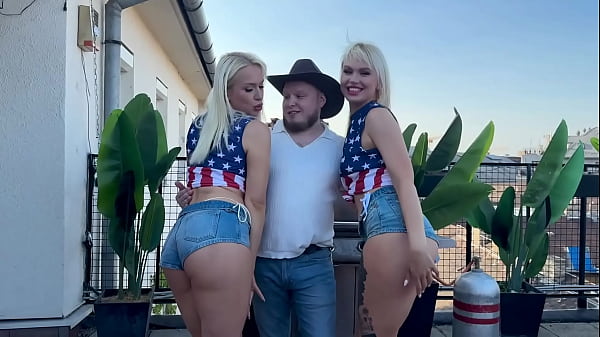 Image Hunk Mr. Texas Drills Blonde Sluts Greta Foss & Vera Jarw's Holes Raw!