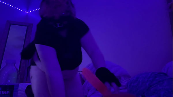 Image nonbinary catboy struggles to take big dildo and moans for master ^  ^