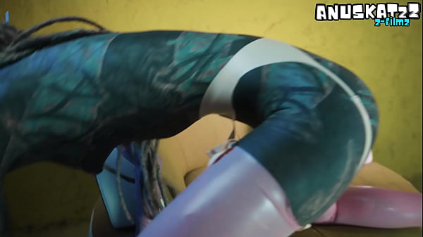 Image Sexy Tattooed girl in LATEX DP herself with toys