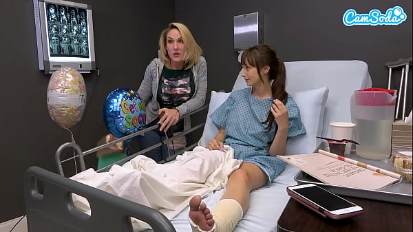 Image Horny Big Tits MILF Masturbates On Hospital Bed - Gives Stranger Handjob Cum On Tits